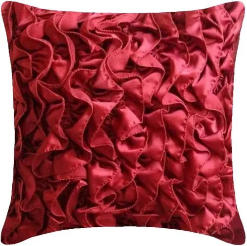 Vista 12 de Almohadas de diseñador, fundas rústicas con volados estilo vintage para almohadas.