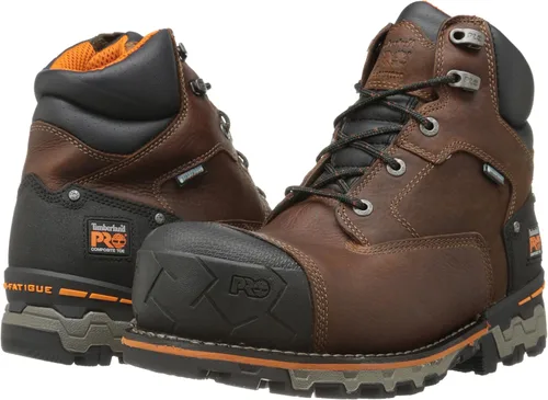 Vista 9 de Timberland PRO Botas de trabajo industriales para hombre de 6.0 pulgadas, Boondock, con puntera de composite, impermeables y aisladas Marrón