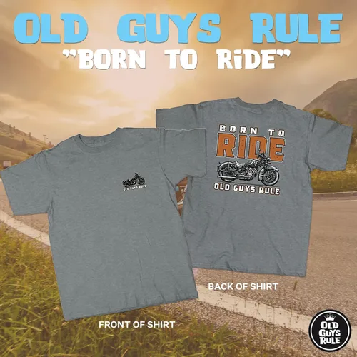 Vista 2 de OLD GUYS RULE Men's Graphic T-Shirt, Born to Ride