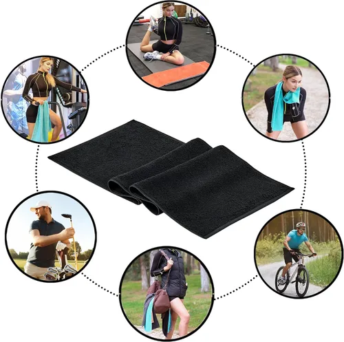 Vista 3 de NUKURA Toalla de sudor de gimnasio de 12 x 40 pulgadas, 450 GSM para entrenamiento al aire libre, correr, yoga, pickleball, padel, alta absorción