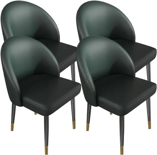 Vista 30 de YVYKFZD Juego de sillas de comedor, silla de comedor de cuero con respaldo curvo, sillas de cocina sin brazos, silla auxiliar tapizada cómoda