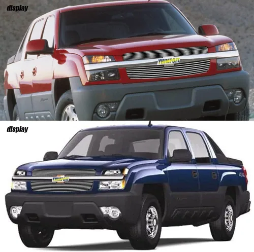 Vista 5 de Parrilla frontal cromada para Chevy Silverado 1500/1500 SS/1500HD 2003-2004 2500/3500/2500HD 2003-2006 Chevy Avalanche 1500/2500