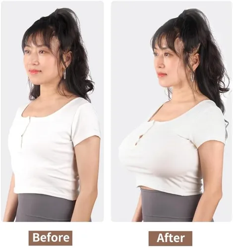 Vista 4 de Breast Plate Crossdressers Strapless Silicone Filled Fake Breast Boobs A-H Cup for Cosplay Transgender (Bronze, H cup M size silicone gel filler)