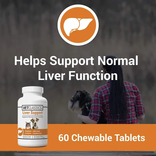 Vista 2 de Vet Classics Suplemento para la salud de las mascotas para perros y gatos – Funciones hepáticas – Vitaminas B, glutatión, cardo mariano, tabletas