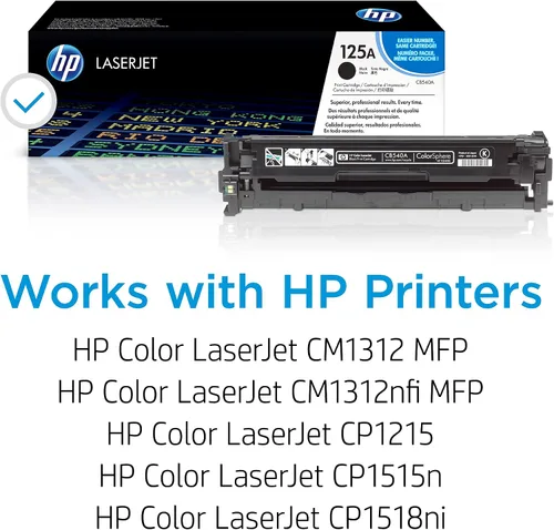 Vista 2 de Cartucho de tóner negro original HP CB540A 125A para impresoras LaserJet