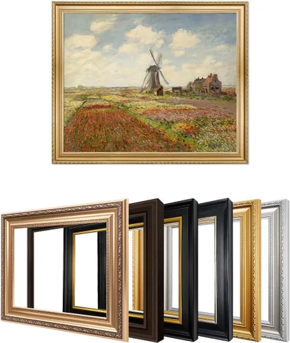 Vista 131 de IPIC - Reproducción artística de los lirios de agua de Claude Monet 1906, impresiones giclée coinciden con el marco dorado clásico, arte de pared