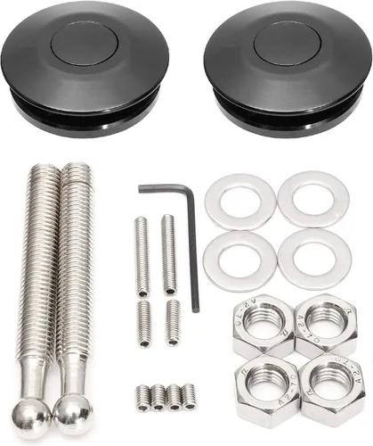 Vista 8 de Paquete de 2 clips de cierre rápido con botón de presión para cofre, kit de cierre universal de 1.25 pulgadas/32 mm de diámetro, aleación