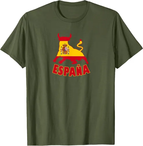 Vista 36 de Spain Espana with Bull and National Flag/Present T-Shirt Asphalt Grey