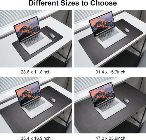 Vista 2 de Protector grande de cuero para escritorio, almohadillas de escritorio impermeables en la parte superior de los escritorios, teclado y mouse pad