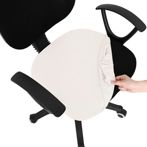 Vista 51 de Smiry Fundas de asiento de silla de computadora de oficina, de jacquard elástico, extraíbles, lavables, antipolvo, protectores de cojín para silla