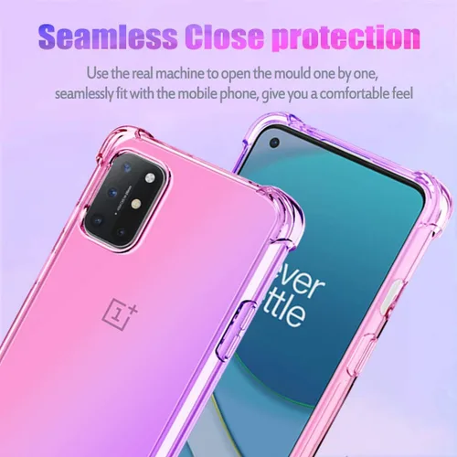 Vista 3 de OnePlus 8T Case (2020), OnePlus 8T 5G Linda funda para niñas y mujeres, degradado, delgada, antiarañazos, TPU suave, funda protectora a prueba