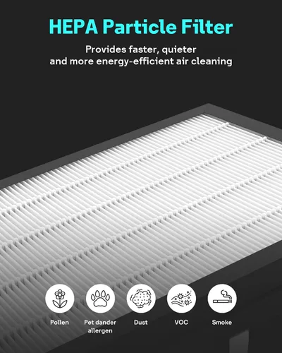 Vista 4 de Leemone Filtro de partículas de repuesto DH3i y filtro de mecha compatible con purificador de aire y humidificador Blueair 2 en 1 Purify + Humidify