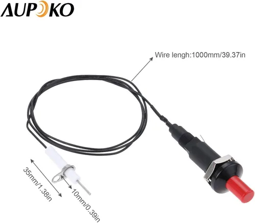 Vista 5 de Aupoko 2 juegos de encendido piezoeléctrico por chispa con cable de botón encendedor, tipo de 1 salida 2 electrodos de 200 grados de alambre