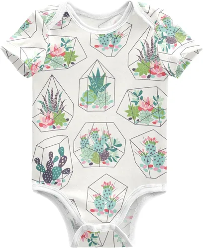 Vista 9 de vvfelixl Body para bebé niña Llama Alpaca Cactus Manga Corta Algodón Ropa de Bebé Para Niñas 0-24 Meses Negro Multi10