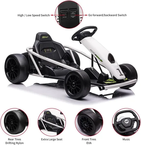Vista 48 de Go Kart alimentado por batería de 24 V para niños de 8 a 15 años Azul