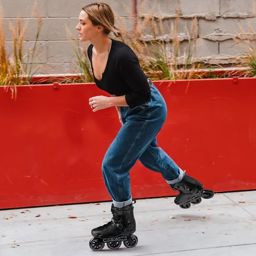 Vista 6 de Patín en línea para adultos - COSMOID Patines de alta performance con cuchillas para mujeres y hombres, marco de metal de 3 ruedas de 110mm
