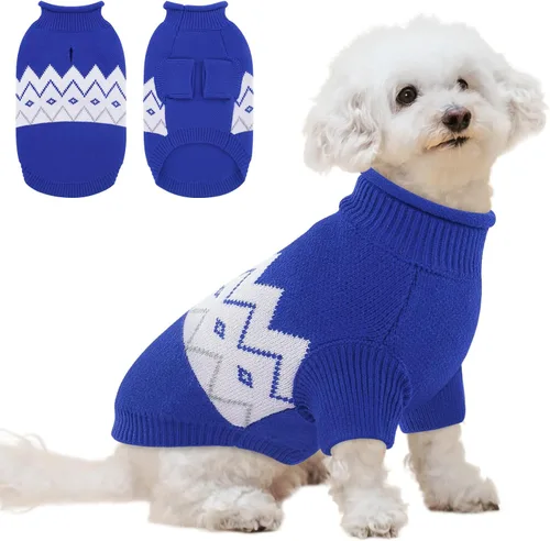 Vista 10 de Queenmore Suéter cálido para perro, ropa de punto suave para mascotas, suéter de punto, ropa de invierno para perros pequeños y medianos, gatos
