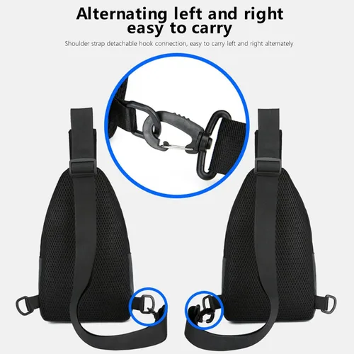 Vista 4 de Crossbody Sling Bag, Waterproof Sling Backpack Bag with USB Charging Port, Small Sling Crossbody Chest Shoulder Bag