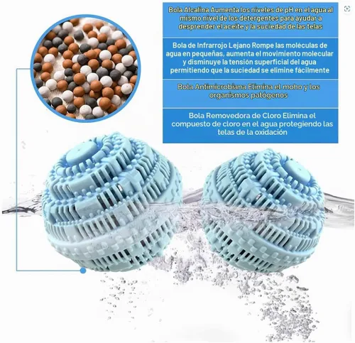 Vista 2 de 2 bolas de lavandería – Pelotas de detergente natural no químico para lavadora – Bola de lavado ecológica y alternativa de detergente para 2000 2