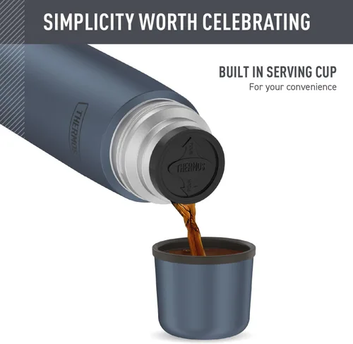 Vista 3 de Thermos Botella compacta de acero inoxidable con aislamiento al vacío de 25 onzas, pizarra