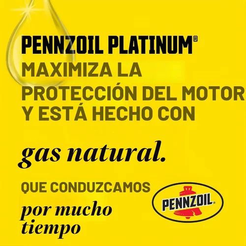 Vista 6 de Aceite de motor Pennzoil Platinum High Mileage Full Synthetic 5W-30, 1 cuarto de galón (paquete de 6)