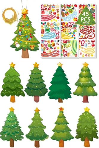 Vista 7 de LINAYE Adornos de Navidad para niños y bebés, 24 piezas. Kit de manualidades para hacer tu propio adorno de Navidad. Ideal para bolsas de regalo
