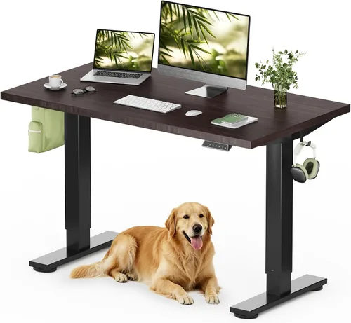 Vista 16 de FLEXISPOT Escritorio de pie de bambú sólido, escritorio de bambú real de 48 x 24 pulgadas con grano natural, estación de trabajo duradera