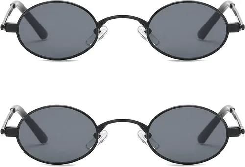 Vista 2 de kimorn Gafas de sol pequeñas redondas marco de metal ovaladas colores caramelo Unisex gafas de sol K0577