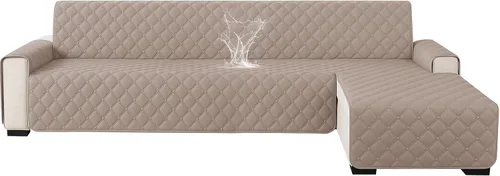 Vista 10 de XINEAGE Fundas 100% impermeables para sofá modular en forma de L, reversible, lavable, con botones de chaise plum flower, protector de muebles