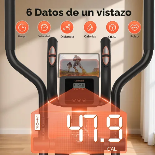 Vista 7 de YOSUDA Foldable Elliptical Exercise Machine for Home,15IN Stride Compact Folding Elliptical Training Machine Only 2 sq ft for Small Spaces