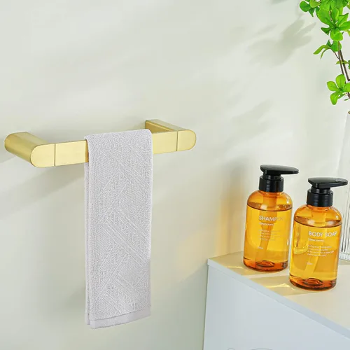 Vista 6 de RANDOM Toallero dorado cepillado de 9 pulgadas, toallero dorado para baño, toallero de cocina y paños de cocina, toallero de acero inoxidable SUS304
