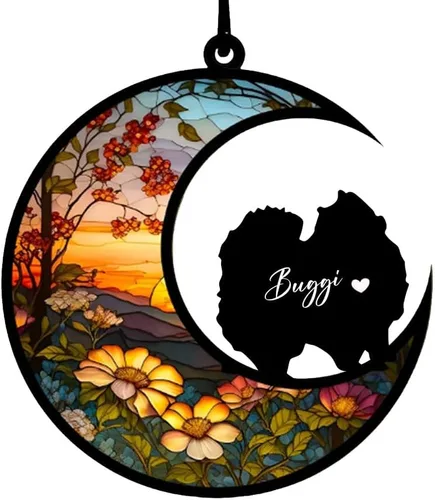 Vista 38 de Atrapasoles conmemorativos personalizados para perros Akita, nombre de perro personalizado, adorno de pérdida de perro, regalo para amantes