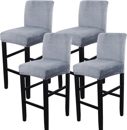 Vista 37 de SearchI Juego de 2 fundas para taburetes de bar, fundas de asiento de taburete elásticas y lavables, fundas para sillas de altura de mostrador