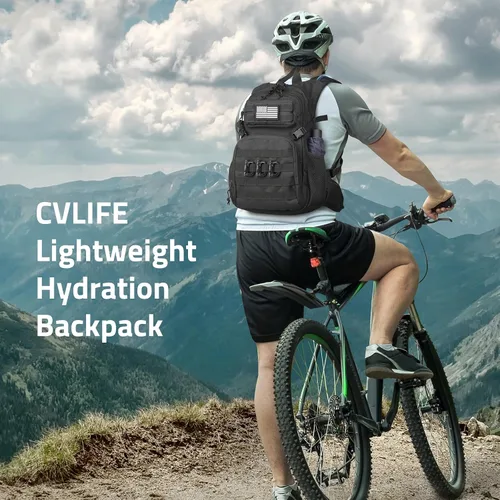 Vista 7 de CVLIFE Paquete de hidratación táctica de 3 litros, bolsa de agua ligera con vejiga para hombres y mujeres, mochila Molle resistente para senderismo