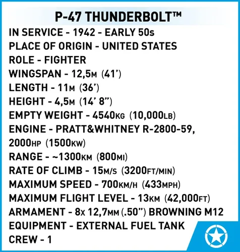 Vista 12 de COBI Colección Histórica WWII P-47 Thunderbolt™ & Tank Trailer Edición Ejecutiva