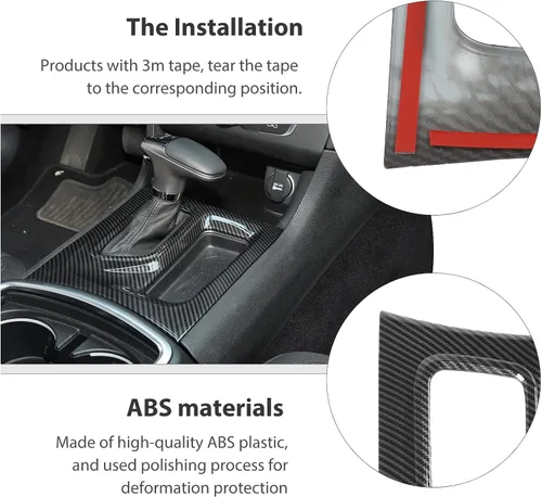 Vista 5 de CheroCar Para Dodge Charger Central Control Panel de cambio de marchas Ajuste para Dodge Charger 2015-2025 (fibra de carbono negra)