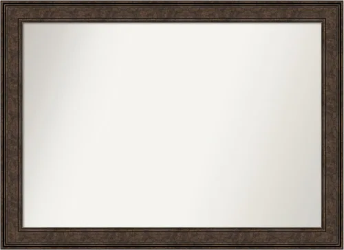 Vista 93 de Amanti Art Espejo de pared personalizado no biselado (25 x 25 pulgadas), marco de bronce acentuado, varios tamaños personalizados, espejo de baño