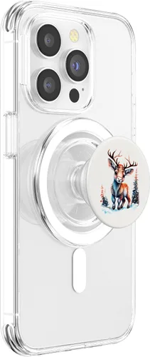 Vista 3 de PopSockets MagSafe PopGrip estéticos de Navidad con diseño de reno para iPhone