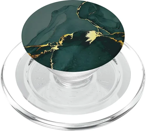 Vista 8 de Elegante Jade Verde Profundo Natural-Mármol Patrón PopSockets PopGrip intercambiable