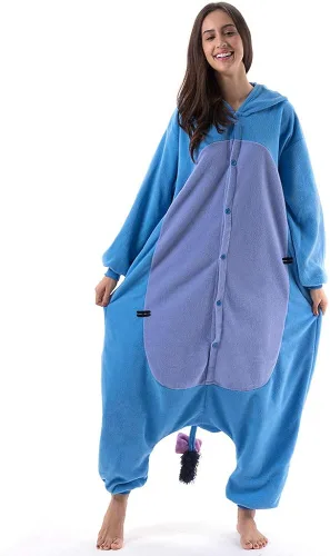 Vista 5 de Beauty Shine Disfraz unisex de dibujos animados para adultos, disfraz de Halloween, Navidad, pijamas de felpa para cosplay