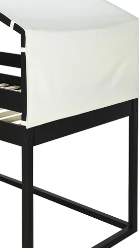 Vista 9 de Litera de madera individual sobre cama individual con tienda de campaña, litera con escalera para niños (expreso)