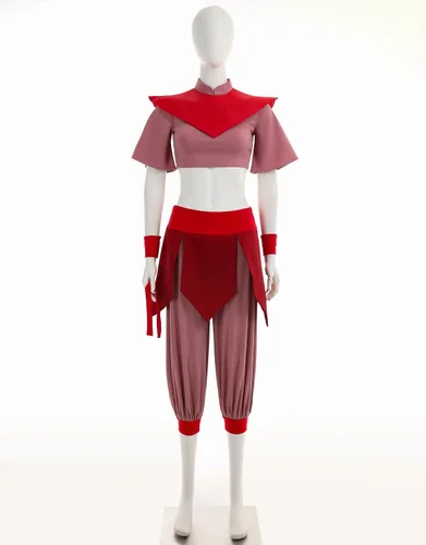 Vista 3 de Cosplay.fm Disfraz de cosplay de anime para mujer, traje de Kungfu con soporte para la muñeca y gorro
