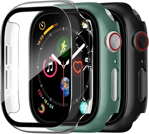 Vista 11 de Charlam - Funda de policarbonato duro compatible con Apple Watch de 38 mm, series 1, 2, 3, protector de pantalla integrado, ultradelgada, cobertura