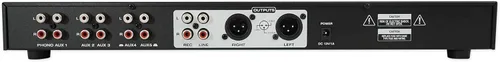 Vista 4 de Rockville PPA20 Preamplificador 11V 1U Montaje en Rack Preamplificador Profesional, Entrada Phono, Salidas XLR, Ecualizador de 3 Bandas, para Audio
