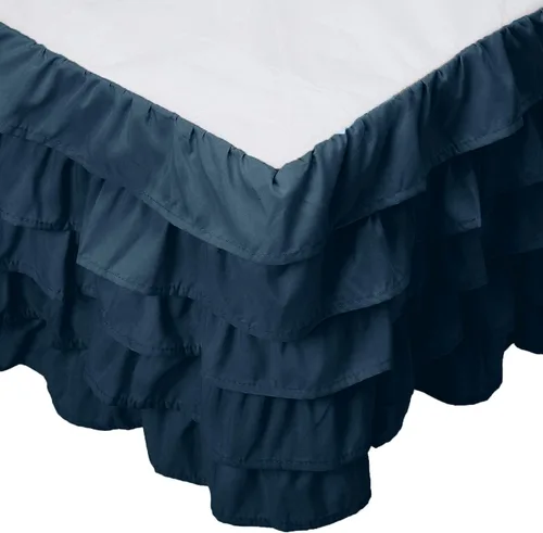 Vista 9 de Elegant Comfort Leila Collection - Falda de cama con múltiples volantes, 1500 hilos por pulgada cuadrada, calidad egipcia, con volantes antipolvo