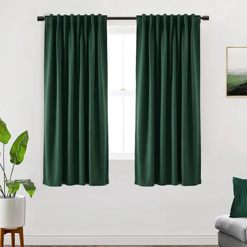 Vista 46 de SHINELAND Cortinas opacas cortas para ventanas de dormitorio, cortinas de baño, 45 pulgadas de largo