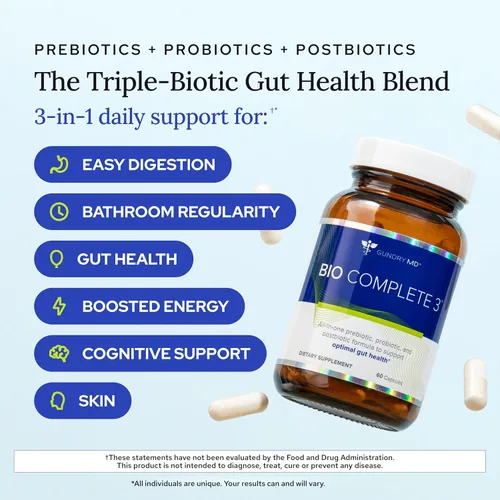 Vista 2 de Gundry MD® Bio Complete 3, probióticos 3 en 1 para la salud intestinal, suplementos probióticos para la digestión, suplemento que apoya