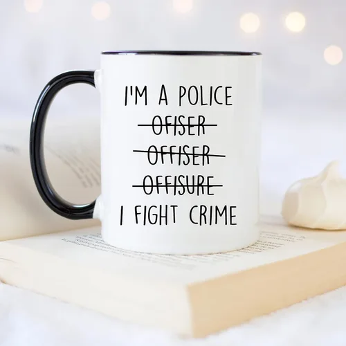 Vista 4 de YouNique Designs Tazas de oficial de policía – Regalos para nuevos oficiales de policía para hombres y mujeres, tazas de café portátiles de 11