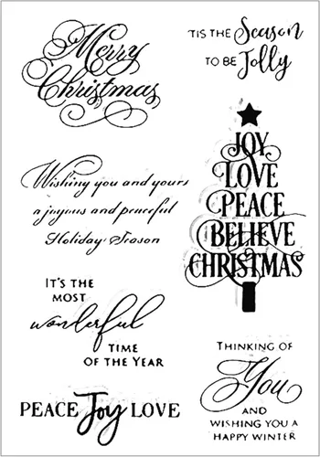 Vista 8 de Tis Season Sello de Goma Transparente con Sentimientos, Dichos y Frases de Feliz Navidad para Álbumes de Recortes/Fotos Decorativas y Elaboración