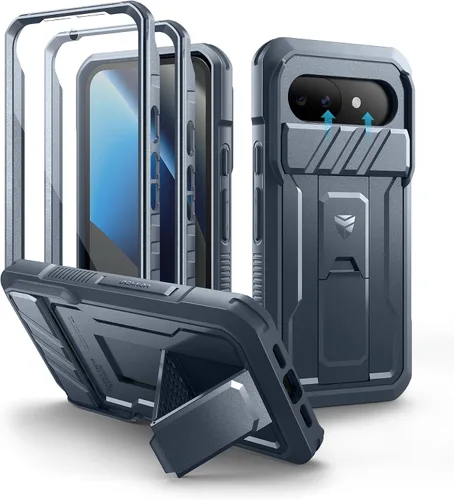 Vista 27 de Dexnor Funda para Google Pixel 9 Pro XL con cubierta deslizante para cámara y protector de pantalla integrado y soporte de alta resistencia, funda